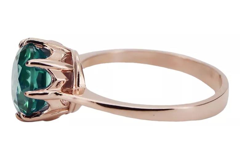 Ring Vintage Jewlery Emerald Sterling silver rose gold plated vrc157rp
